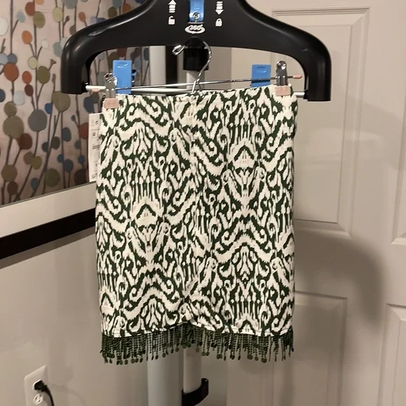 NWT - Knotted Fringe Print Skirt - Picture 3 of 6